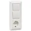 ПРИМА Блок 1клавиша/1клавиша/розетка с заземлением скрытый белый