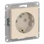 Розетка ATLASDESIGN с заземлением со шторками 16А механизм бежевый