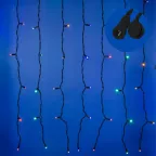 Занавес светодиодный с эффектом мерцания 3х2м Соединяемый 240 светодиодов Разноцветный свет Провод черный ULD-C2030-240/TBK MULTI IP67 З TM Uniel