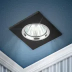 Светильник литой алюминевый MR16,12V/220V, 50W серебро/черный KL57 SL/BK