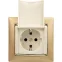 VALENA Розетка с заземлением с крышкой в рамку слоновая кость