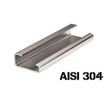 Дин-рейка из нержавеющей стали, с насечкой G1, 32х15мм.