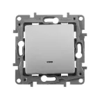 ETIKA Переключатель одноклавишный с подсветкой алюминий автоматические зажимы 10AX