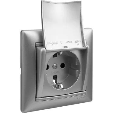 VALENA Рамка 1 пост горизонтальная алюминий