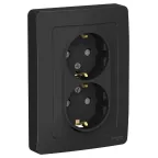 BLANCA скрытой установки розетка двойная с заземлением со шторками, 16А, 250В, антрацит