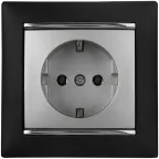 VALENA Розетка с заземлением в рамку алюминий