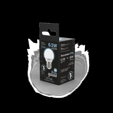 Лампа светодиодная LED 6.5 Вт 550 лм 4100К шар P45 нейтральный E27 AC 220В Black Gauss