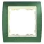 Рамка на 3 поста S82 зеленая текстура - слоновая кость