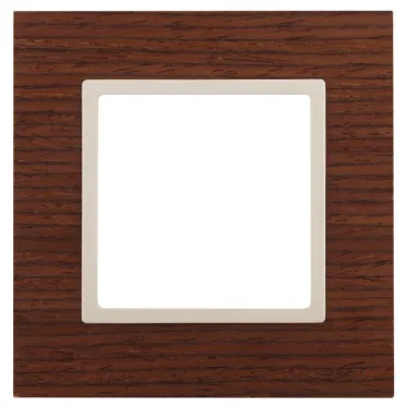 Рамка на 1 пост, дерево, Эра Elegance, дуб+сл.кость, 14-5301-09