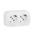 Quteo розетка двойная с заземлением с защитными шторками 16 A 250 В IP 20 Белая
