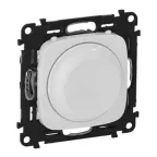 Valena ALLURE Светорегулятор с поворотной ручкой универсальный 300Вт без нейтрали С лицевой панелью Белый