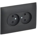 SKANDY Розетка 2-местная без заземления с защитными шторками 10А в сборе SK-R09T титан IEK