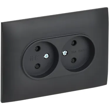 SKANDY Розетка 2-местная без заземления с защитными шторками 10А в сборе SK-R09T титан IEK