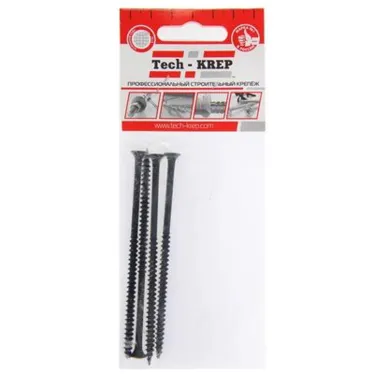 Саморез гипсокартон/металл 4,8х100 черный (4шт) - пакет