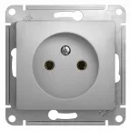 GLOSSA Розетка без заземления в рамку алюминий