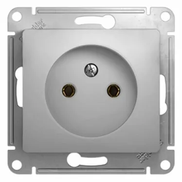 GLOSSA Розетка без заземления в рамку алюминий