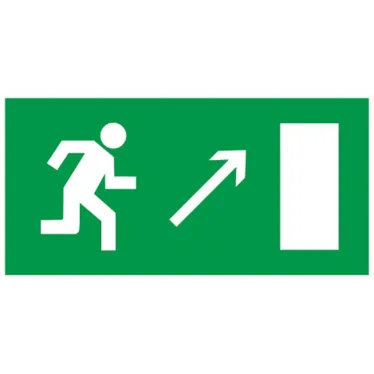 Этикетка самоклеящаяся 200х100мм Направление к эвакуационному выходу направо вверх