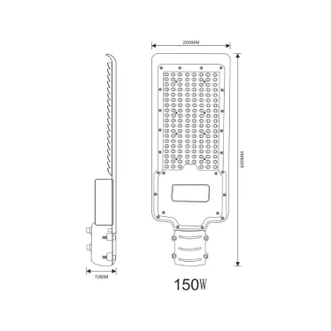 Светильник уличный SPP-502-0-50K-200 200Вт 5000К 20000Лм IP65 КСС ''Ш-с'' IC-SMD 48-60мм полный раструб