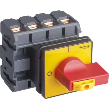 ВЫКЛЮЧАТЕЛЬ-РАЗЪЕДИНИТЕЛЬ 4P 100A IP20 С КРАСНОЙ РУКОЯТКОЙ НА ДВЕРЦУ 4 ВИНТА 1 ЗАМОК