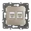 Розетка 2хRJ45, Эра Elegance, шампань, 14-3108-04