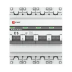 Выключатель автоматический четырехполюсный 5А С ВА47-63 4.5кА PROxima