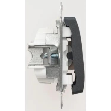 GLOSSA Кнопка нажимная схема 1 антрацит в рамку