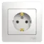 GLOSSA Розетка с заземлением в сборе белая