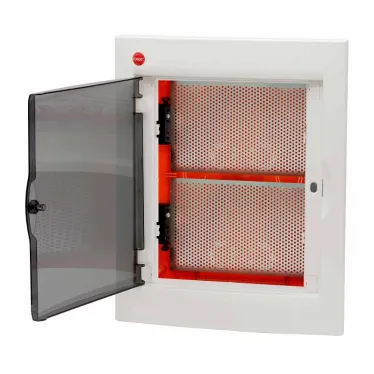 Щит мультимедийный встраиваемый с дверцей 24 модуля IP41 белый с монтажными платами