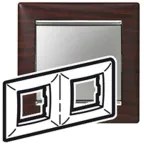 VALENA Рамка 2 поста горизонтальная темное дерево/серебро