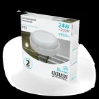 Светильник светодиодный ДБП 24 Вт 1950 лм 4000К AC 220В Белый IP65 круг D210х52мм Пластик ЖКХ Elementary Gauss