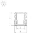 Профиль SL-MINI-8-2000 ANOD (ARL, Алюминий)