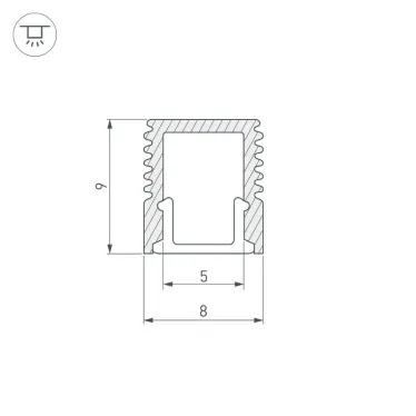 Профиль SL-MINI-8-2000 ANOD (ARL, Алюминий)
