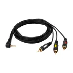 Аудио кабель 3.5 мм 4C - 3 RCA, 1.5 м, GOLD