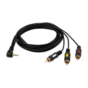 Аудио кабель 3.5 мм 4C - 3 RCA, 1.5 м, GOLD
