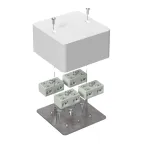 Коробка огнестойкая разветвительная для кабель-канала 40-0460-FR6.0-4-8-Р Е15-Е60 85х85х45