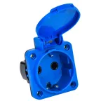 Розетка панельная РП11-3 2Р+РЕ 16А з/к с крышкой IP44 синяя MAGNUM