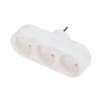 Тройник электрический линейный 10 А вертикальный без заземления, белый