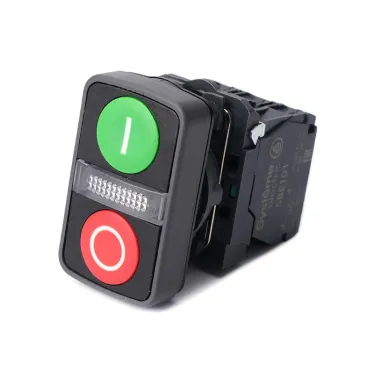 Кнопка двойн SB5 в сборе модуль 22мм з I+сигн лампа+кр О пластик 24ВDС 1НО+1НЗ