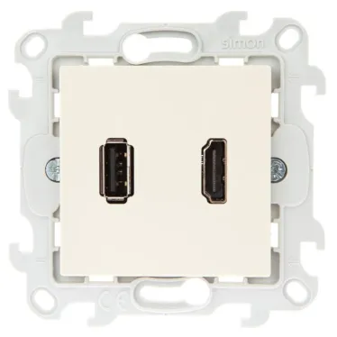 Коннектор HDMI+USB 2.0, слоновая кость