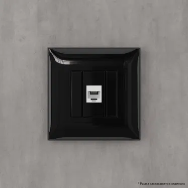 Avanti Телефонная розетка RJ-12 без шторки в стенуодинарная Черный квадрат