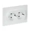 FORTE@PIANO Розетка 2-местная с заземлением с защитными шторками безвинтовое крепление 16А FP223 белый IEK