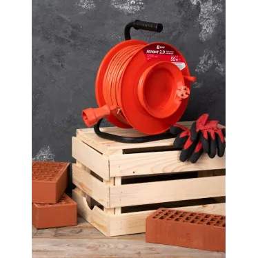 Удлинитель на катушке ''Атлант 2.0'' 1 гнездо 50м без заземления ПВС 2*1 10А/2,2кВт PROxima