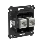 Avanti Компьютерная розетка RJ-45 без шторки в стену, кат.5e двойная экранированная, Черный квадрат