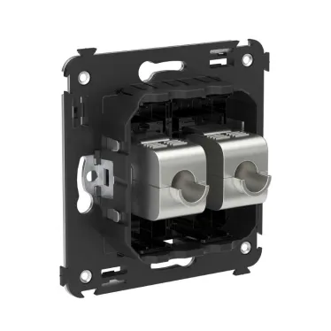 Avanti Компьютерная розетка RJ-45 без шторки в стену, кат.5e двойная экранированная, Черный квадрат