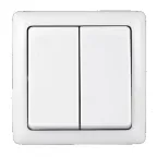 ХИТ Выключатель двухклавишный наружный 250В 6А белый