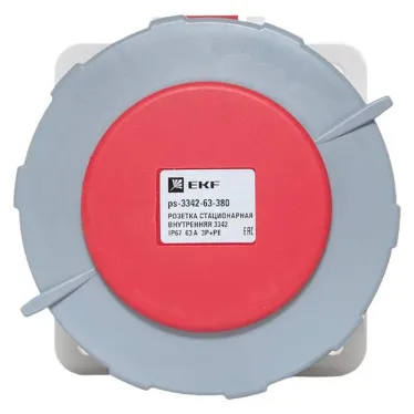 Розетка стационарная внутренняя 3342 3Р+РЕ 63А 380В IP67 PROxima