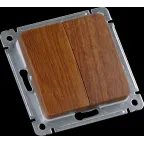 MASTER Выключатель двухклавишный скрытой установки, в рамку, дуб