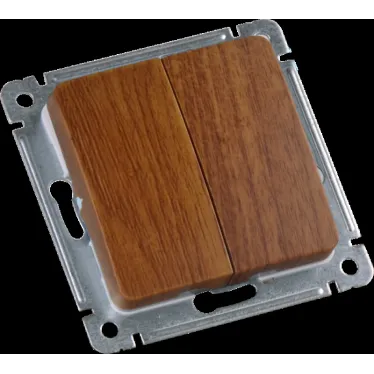 MASTER Выключатель двухклавишный скрытой установки, в рамку, дуб