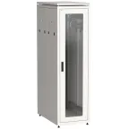 Шкаф напольный сетевой 19'' LINEA N 42U 800х1000мм стеклянная передняя дверь. задняя перфорированная серый