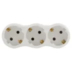 Разветвитель электрический SPx-3e-W на 3 розетки с заземлением 16А белый